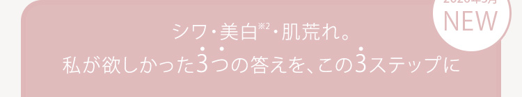 シワ・美白・肌荒れ。私が欲しかった3つの答えを、この3ステップに